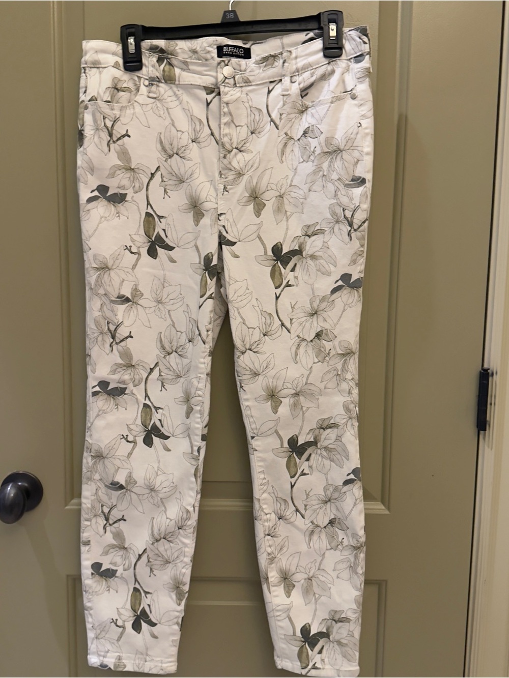 Buffalo David Bitton White Floral Skinny Jeans